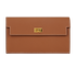 Hermes Kelly Pocket Long Wallet In Madame Calfskin Gold, front view